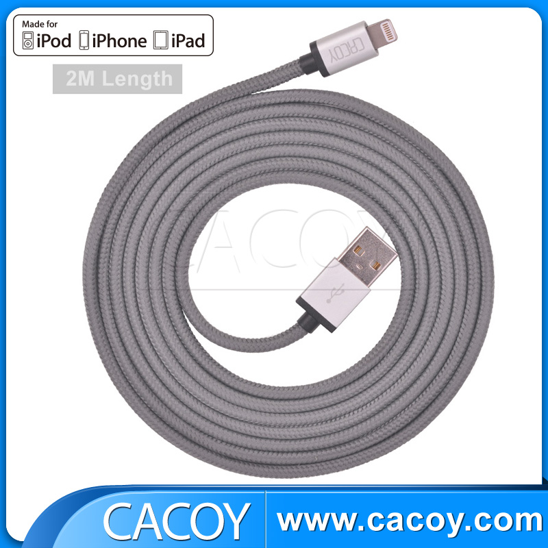 200CM Gold, Space Grey MFi braid cable for iPhone iPad
